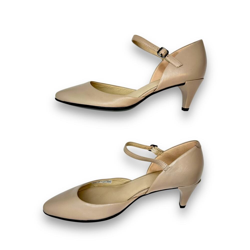 Ecco Shape 45 Pointy Sleek Mary Jane Pumps EU 39 Grey Rose Comfort D Orsay Heels - Picture 6 of 15